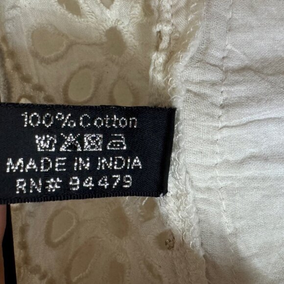 Me2Magic 100% Cotton Floral Eyelet Lace Embroidered Boho Hippie Maxi Dress Large - Picture 16 of 16